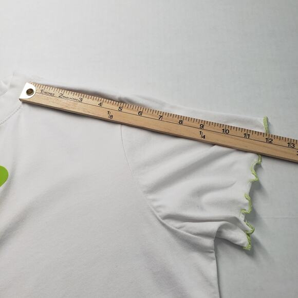 Nike Shirt Girls Large White Dri Fit Loose Fit Athletic Short Sleeve Ruffle Gym - Picture 7 of 16